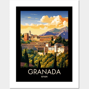 A Pop Art Travel Print of Granada - Spain Posters and Art